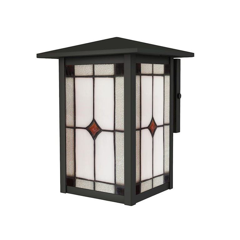 Dale Tiffany Mayan Outdoor Tiffany Wall Sconce, Mica Black