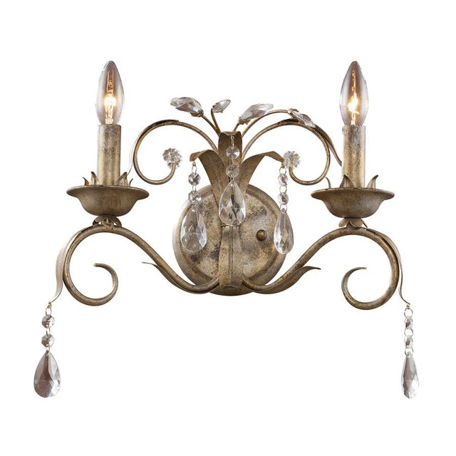 Elk Lighting Angelite 2-Light Sconce in Weathered Silver
