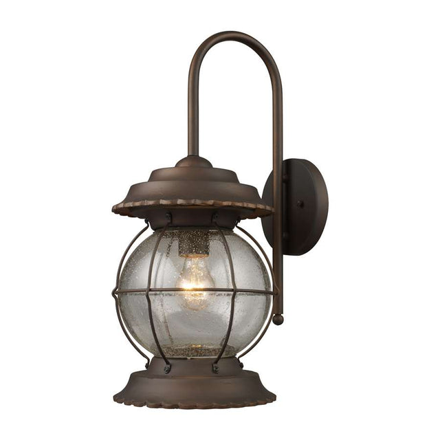 Elk Lighting Manchester 1-Light Outdoor Sconce in Burnt Bronze
