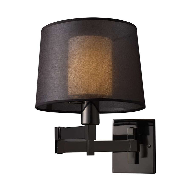 Elk Lighting Swing arm 1-Light Sconce in Black Chrome