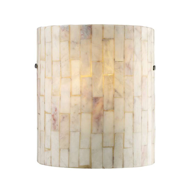 Elk Lighting Piedra 1-Light Genuine Stone Sconce in Satin Nickel