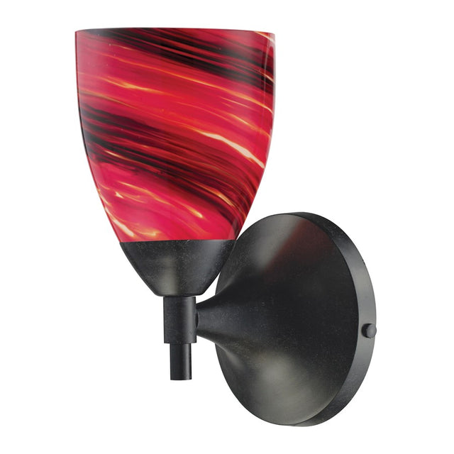 Elk Lighting Celina 1-Light Sconce in Dark Rust with Autumn Glass