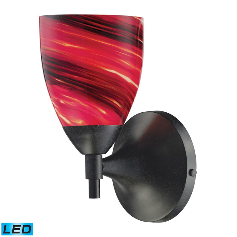 Elk Lighting Celina 1-Light Sconce in Dark Rust with Autumn Glass