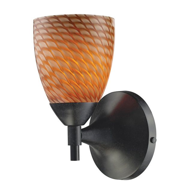 Elk Lighting Celina 1-Light Sconce in Dark Rust with Coco Glass