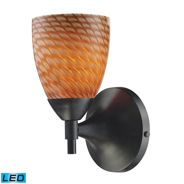 Elk Lighting Celina 1-Light Sconce in Dark Rust with Coco Glass