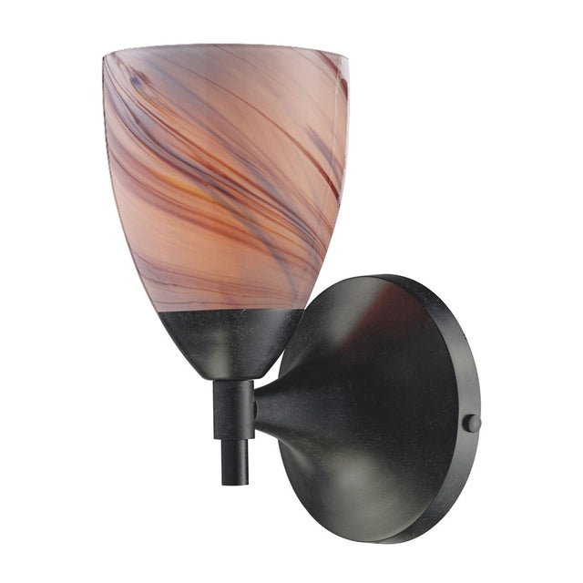 Elk Lighting Celina 1-Light Sconce in Dark Rust with CrÃƒÂ¨me Glass