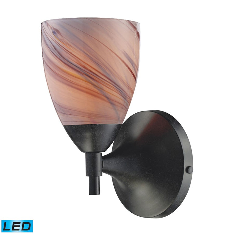 Elk Lighting Celina 1-Light Sconce in Dark Rust with CrÃƒÂ¨me Glass