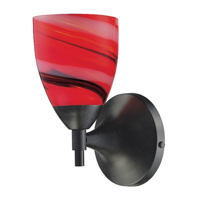 Elk Lighting Celina 1-Light Sconce in Dark Rust with Candy Glass