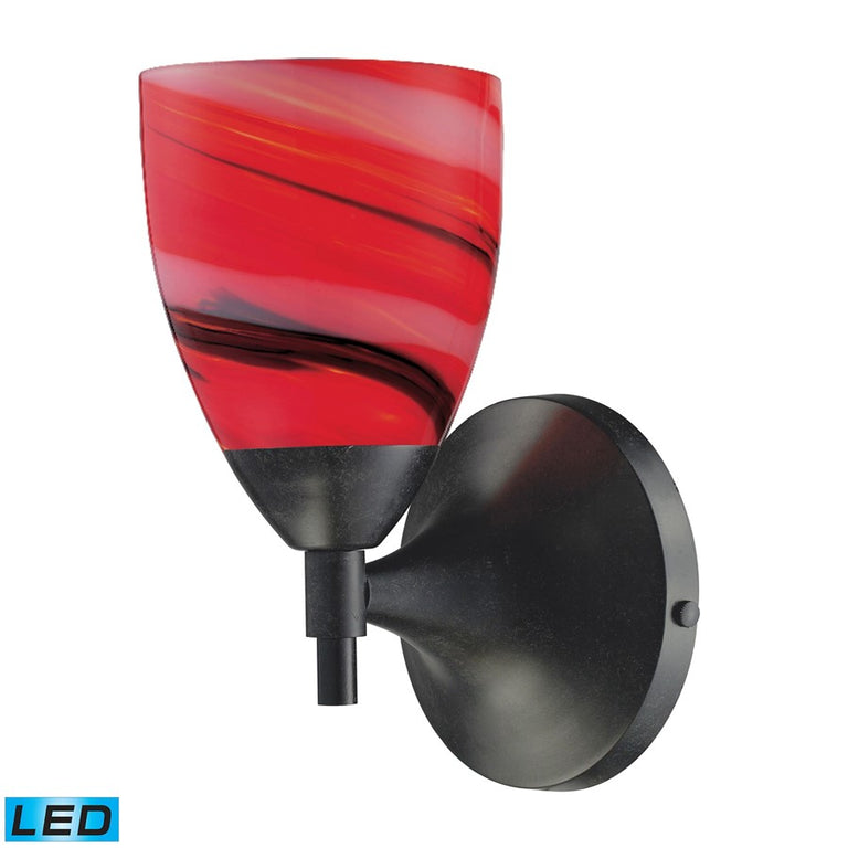 Elk Lighting Celina 1-Light Sconce in Dark Rust with Candy Glass