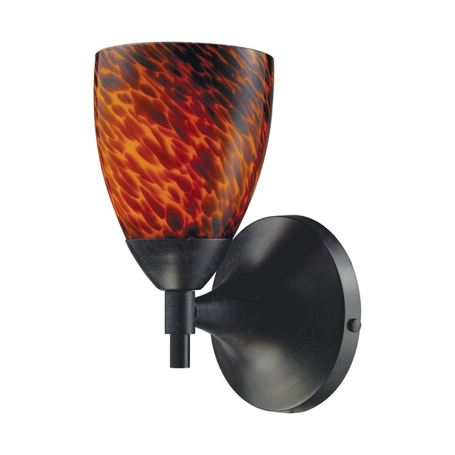 Elk Lighting Celina 1-Light Sconce Dark Rust and Espresso Glass