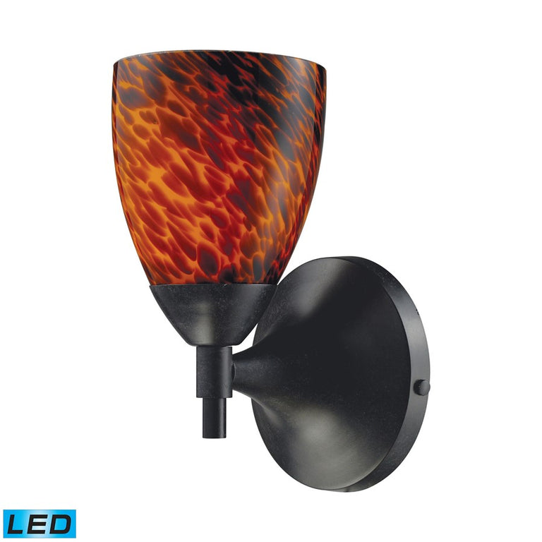 Elk Lighting Celina 1-Light Sconce Dark Rust and Espresso Glass