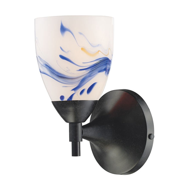 Elk Lighting Celina 1-Light Sconce, Dark Rust and Mountain Glass