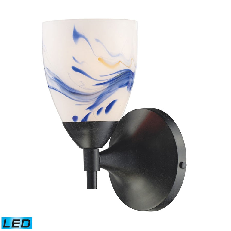 Elk Lighting Celina 1-Light Sconce, Dark Rust and Mountain Glass