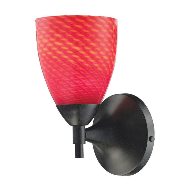 Elk Lighting Celina 1-Light Sconce Dark Rust w/ Scarlet Red Glass