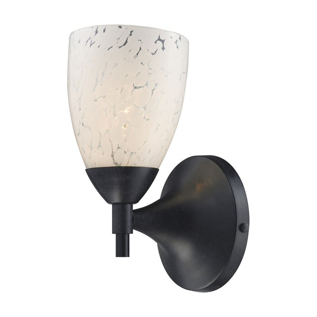 Elk Lighting Celina 1-Light Sconce, Dark Rust & Snow White Glass