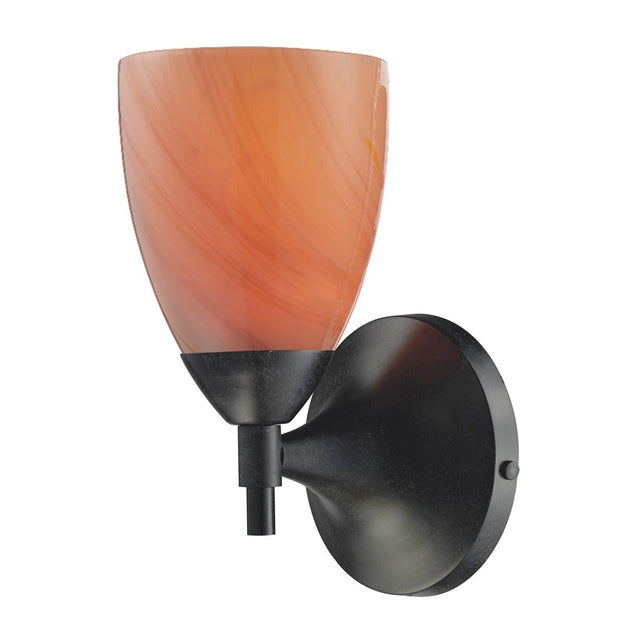 Elk Lighting Celina 1-Light Sconce in Dark Rust with Sandy Glass