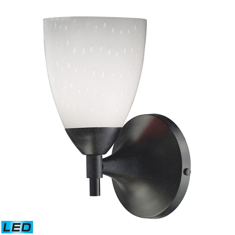 Elk Lighting Celina 1-Light Sconce Dark Rust & Simple White Glass