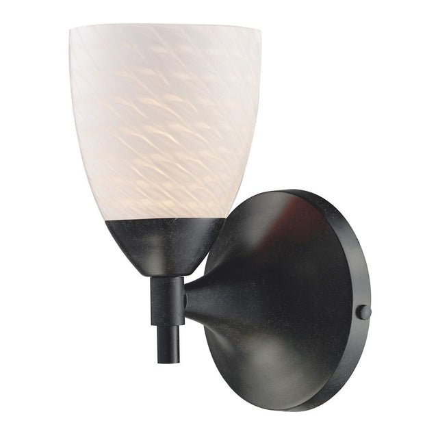 Elk Lighting Celina 1-Light Sconce Dark Rust w/ White Swirl Glass