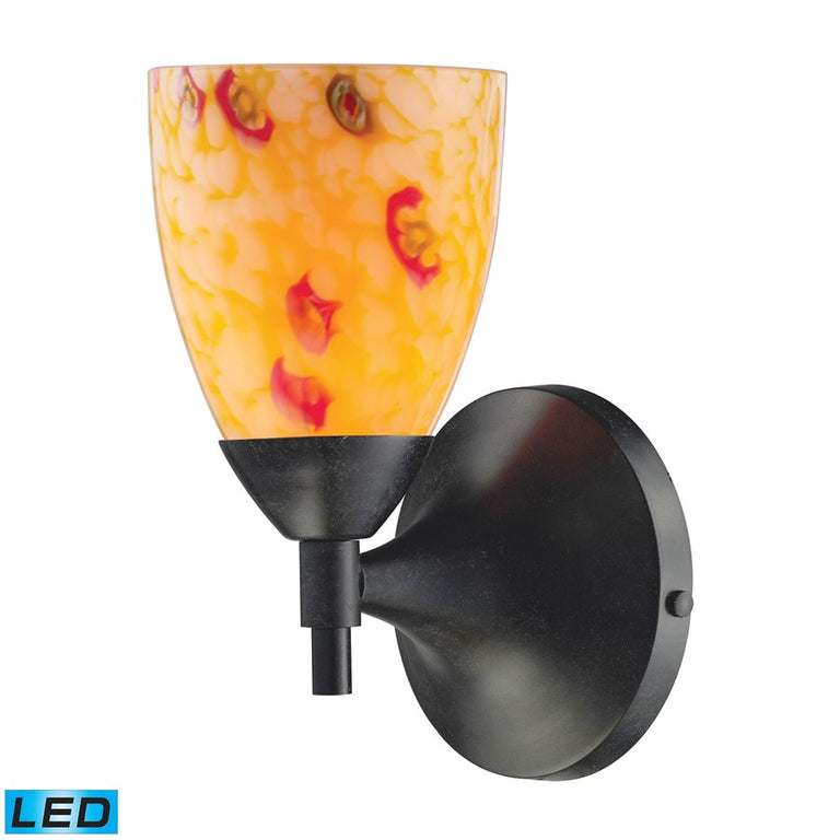Elk Lighting Celina 1-Light Sconce in Dark Rust and Yellow Glass