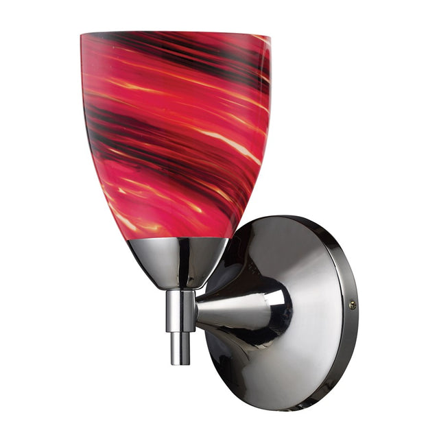 Elk Lighting Celina 1-Light Sconce Polished Chrome w/ Autumn Glass