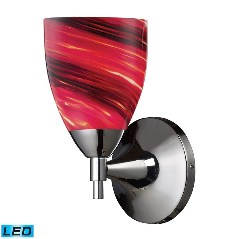 Elk Lighting Celina 1-Light Sconce Polished Chrome w/ Autumn Glass