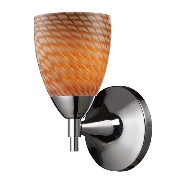 Elk Lighting Celina 1-Light Sconce, Polished Chrome and Coco Glass