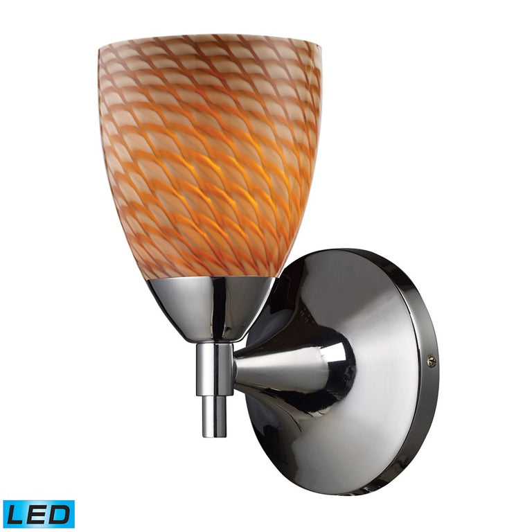Elk Lighting Celina 1-Light Sconce, Polished Chrome and Coco Glass
