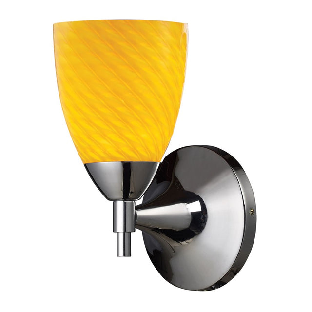 Elk Lighting Wall Sconce Polished Chrome with Canary Glass