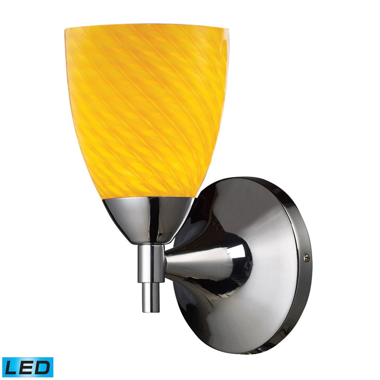 Elk Lighting Wall Sconce Polished Chrome with Canary Glass