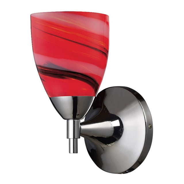 Elk Lighting Celina 1-Light Sconce Polished Chrome w/ Sandy Glass