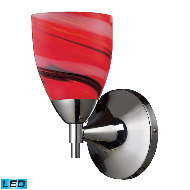 Elk Lighting Celina 1-Light Sconce Polished Chrome w/ Sandy Glass