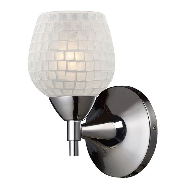 Elk Lighting Celina 1-Light Sconce Polished Chrome & White Glass