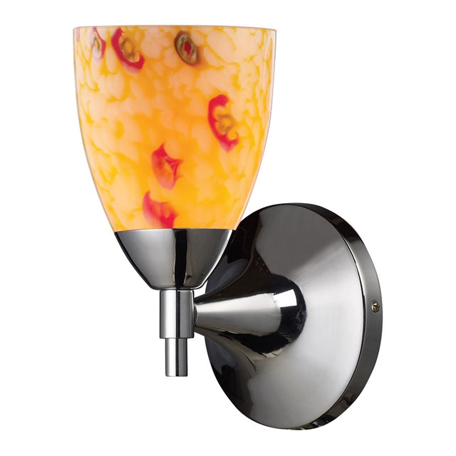 Elk Lighting Celina 1-Light Sconce Polished Chrome & Yellow Glass