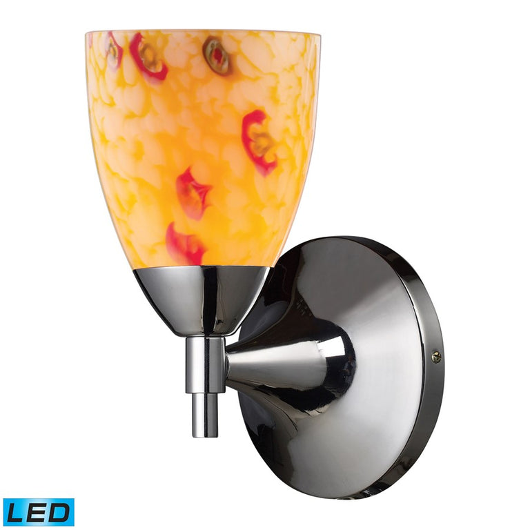Elk Lighting Celina 1-Light Sconce Polished Chrome & Yellow Glass