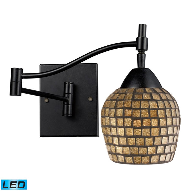Elk Celina 1-Light Swingarm Sconce Dark Rust and Gold Leaf