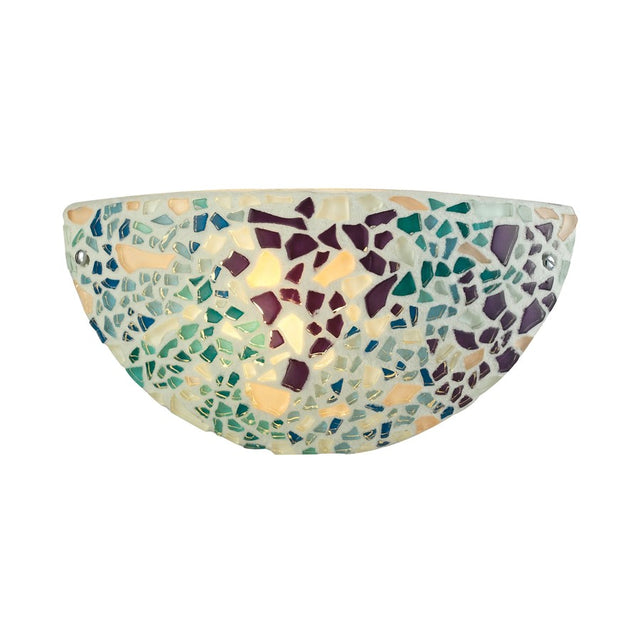 ELK Lighting Glass Mosaic 1 Light Sconce, Polished Chrome