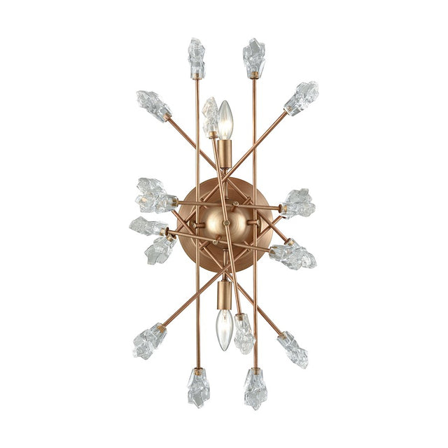 ELK Lighting Serendipity 2 Lt Sconce, Matte Gold, Clear Bubble Glass