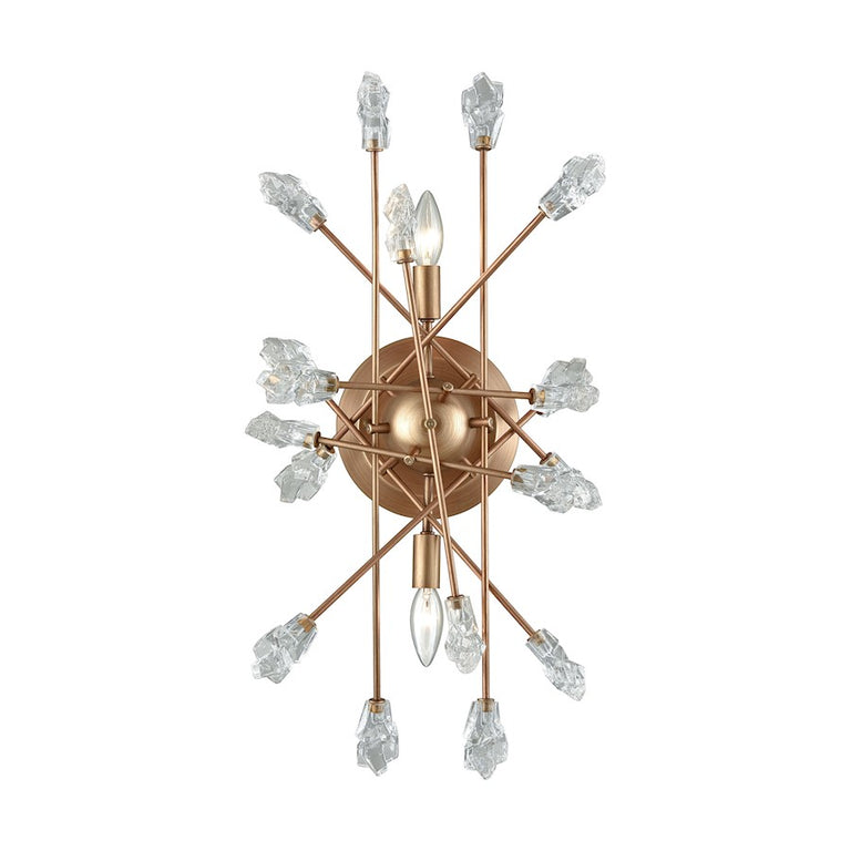 ELK Lighting Serendipity 2 Lt Sconce, Matte Gold, Clear Bubble Glass