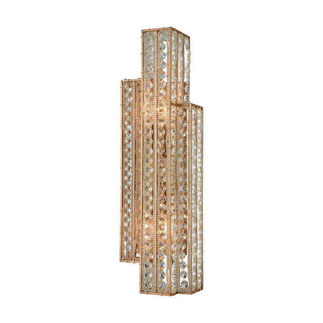 ELK Lighting Lexicon 2 Light Sconce, Matte Gold w/Clear Crystal x6x20"