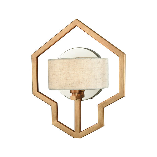 ELK Warrenton 1 Lt Sconce, Gold, Pol Nickel, Beige Linen Included