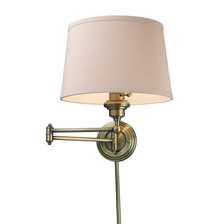 Elk Lighting Westbrook 1-Light Swing arm Sconce in Antique Brass