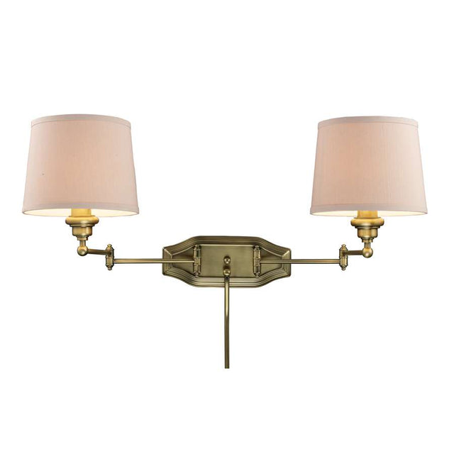 Elk Lighting Westbrook 2-Light Dual Swing arm Sconce in Antique Brass