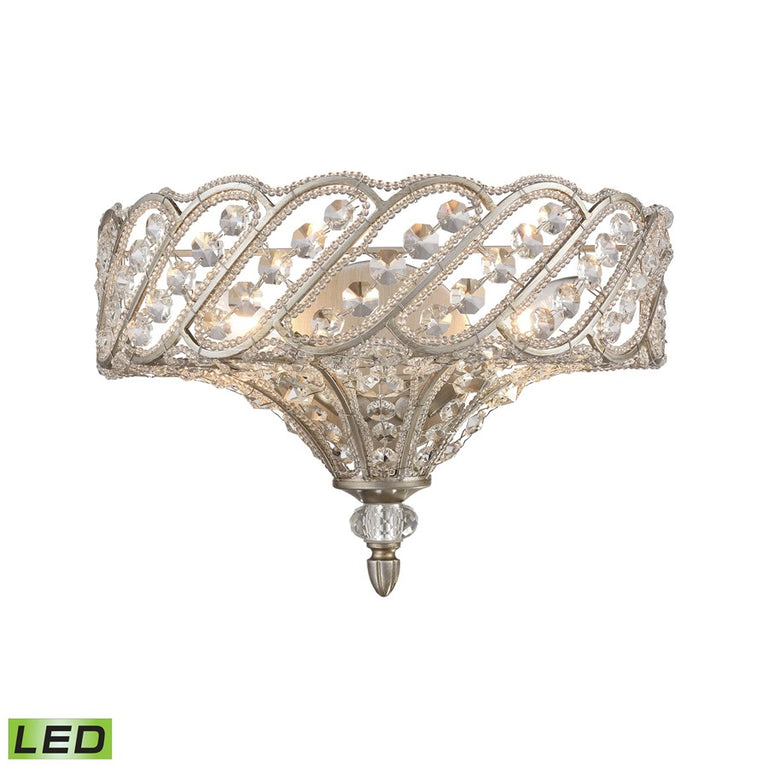 ELK Cumbria 2 Light Wall Sconce in Aged Silver