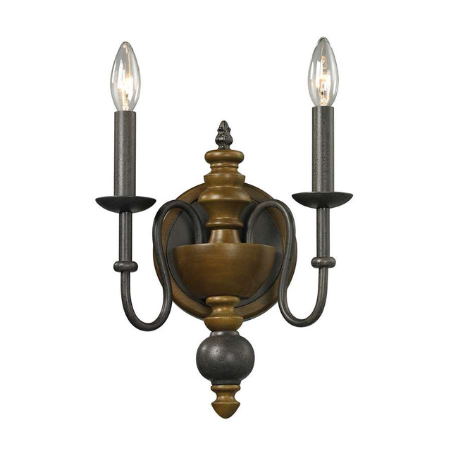 Elk Lighting French Country Collection 2 Light Sconce in Vintage Rust