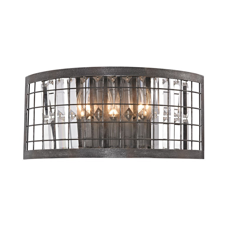 ELK Nadina 3 Light Wall Sconce in Silverdust Iron
