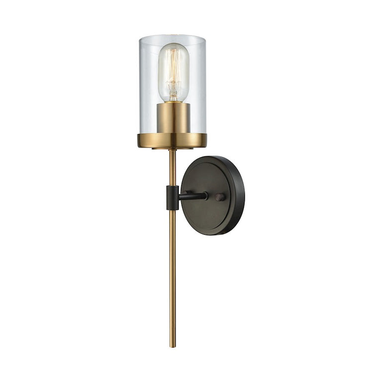 ELK North Haven 1 Lt Sconce, OR Bronze, Satin Brass Accents, Clear