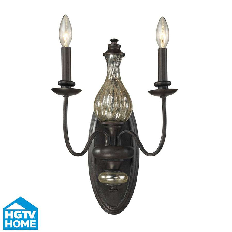 Elk Lighting Veronica 2 Light Sconce in Vintage Rust