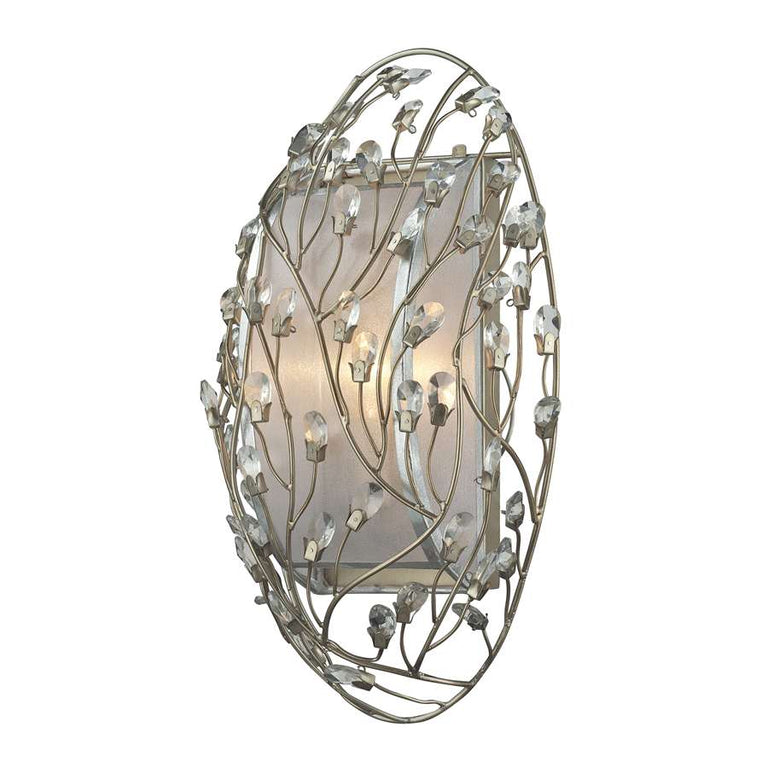 Elk Lighting Winter Forest 1 Light Sconce in Aged Silver
