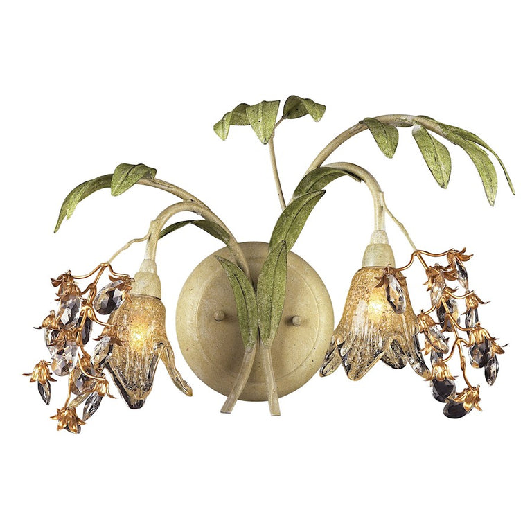 ELK Huarco 2 Light Wall Sconce In Seashell And Green