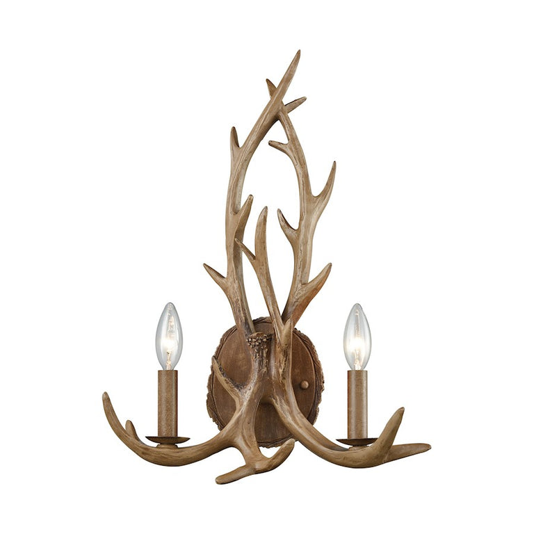 ELK Lighting 2 Light Wall Sconce, Wood Brown